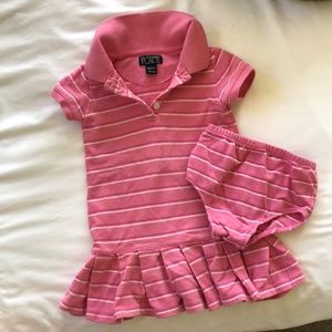 Pink striped dress with matching bottoms size 3T